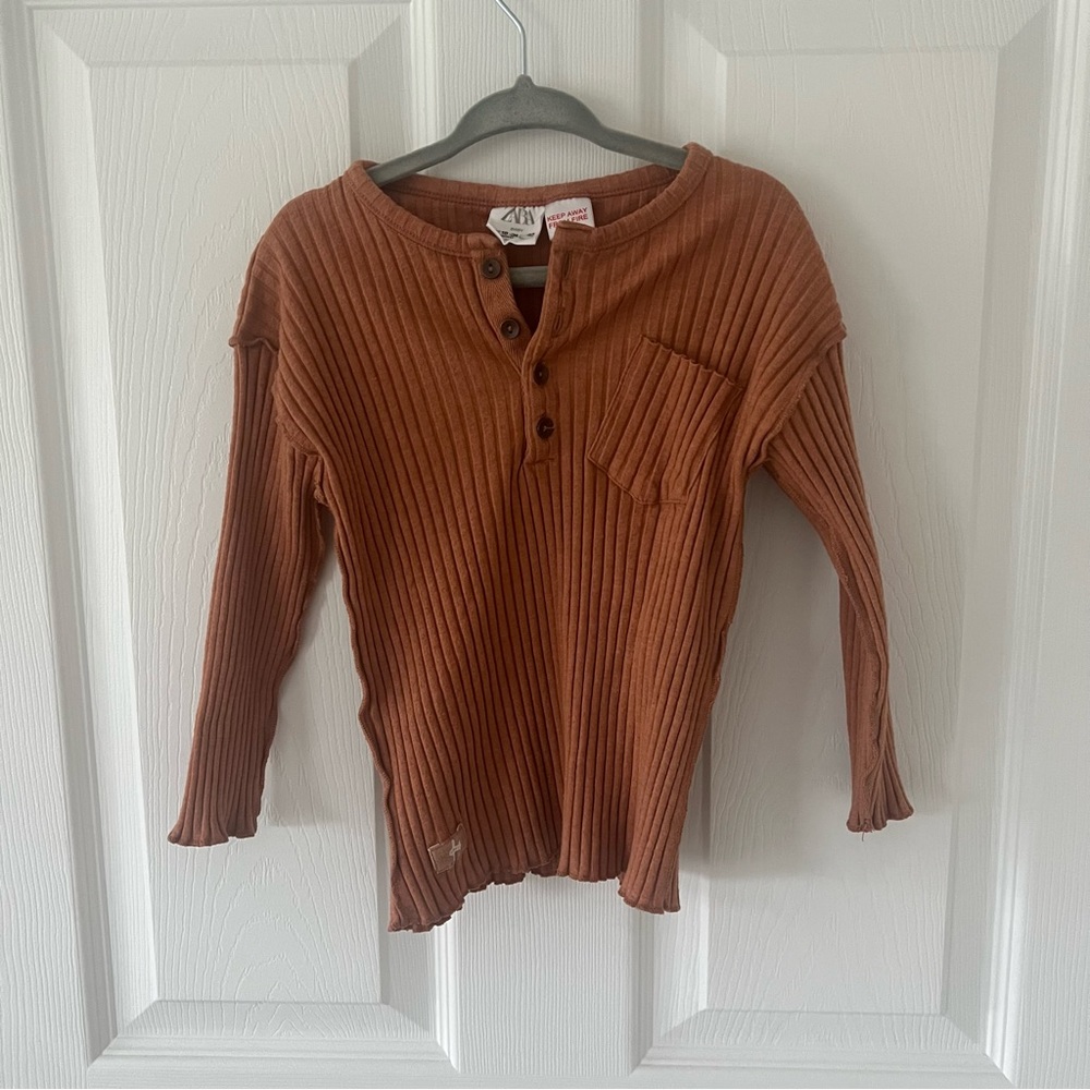 Zara Kids ribbed long sleeved top